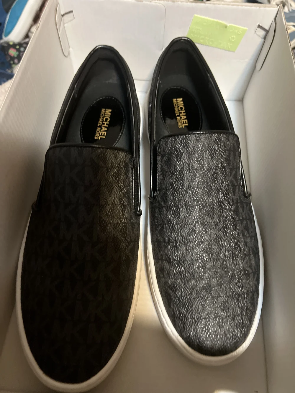 Michael Kors Black Logo Slip-On Sneakers with White Sole